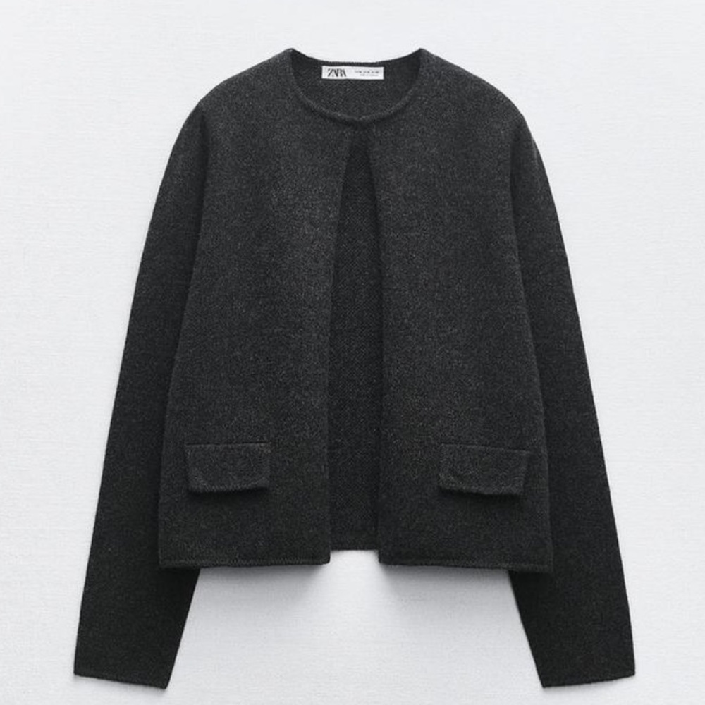 Zara Hook Closure 100% Wool Cardigan
